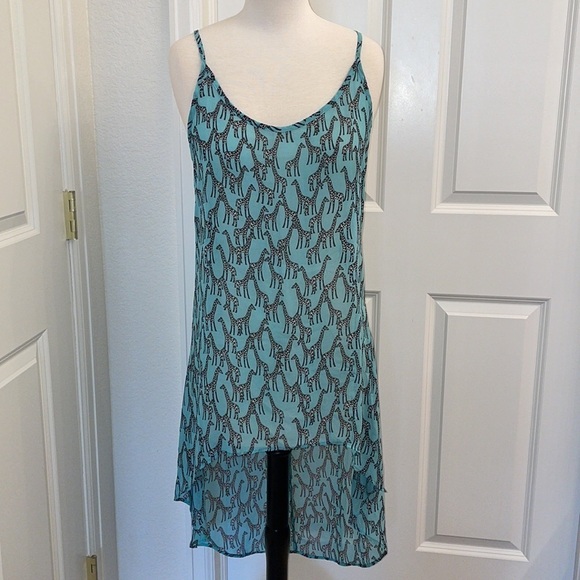 036: AMBIANCE APPAREL giraffe print swimsuit coverup in women’s size medium - Picture 2 of 9